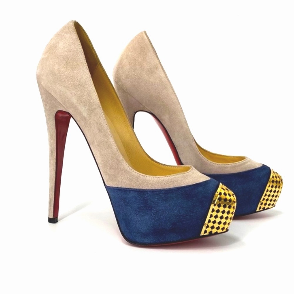 Christian Louboutin Suede Steel Toe Maggie Platforms